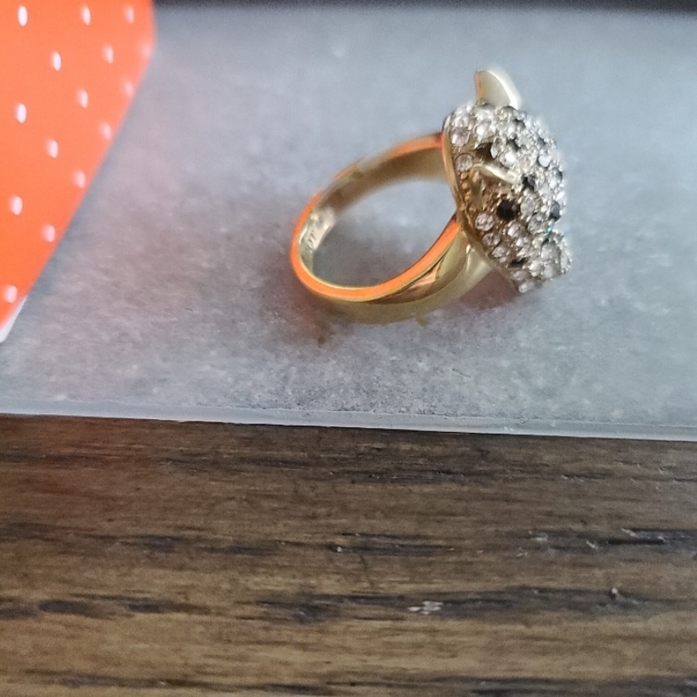 Stella & Dot | Pavé + Gold🐯Roar Cheetah Panther Cocktail Ring Retired - Picture 13 of 16